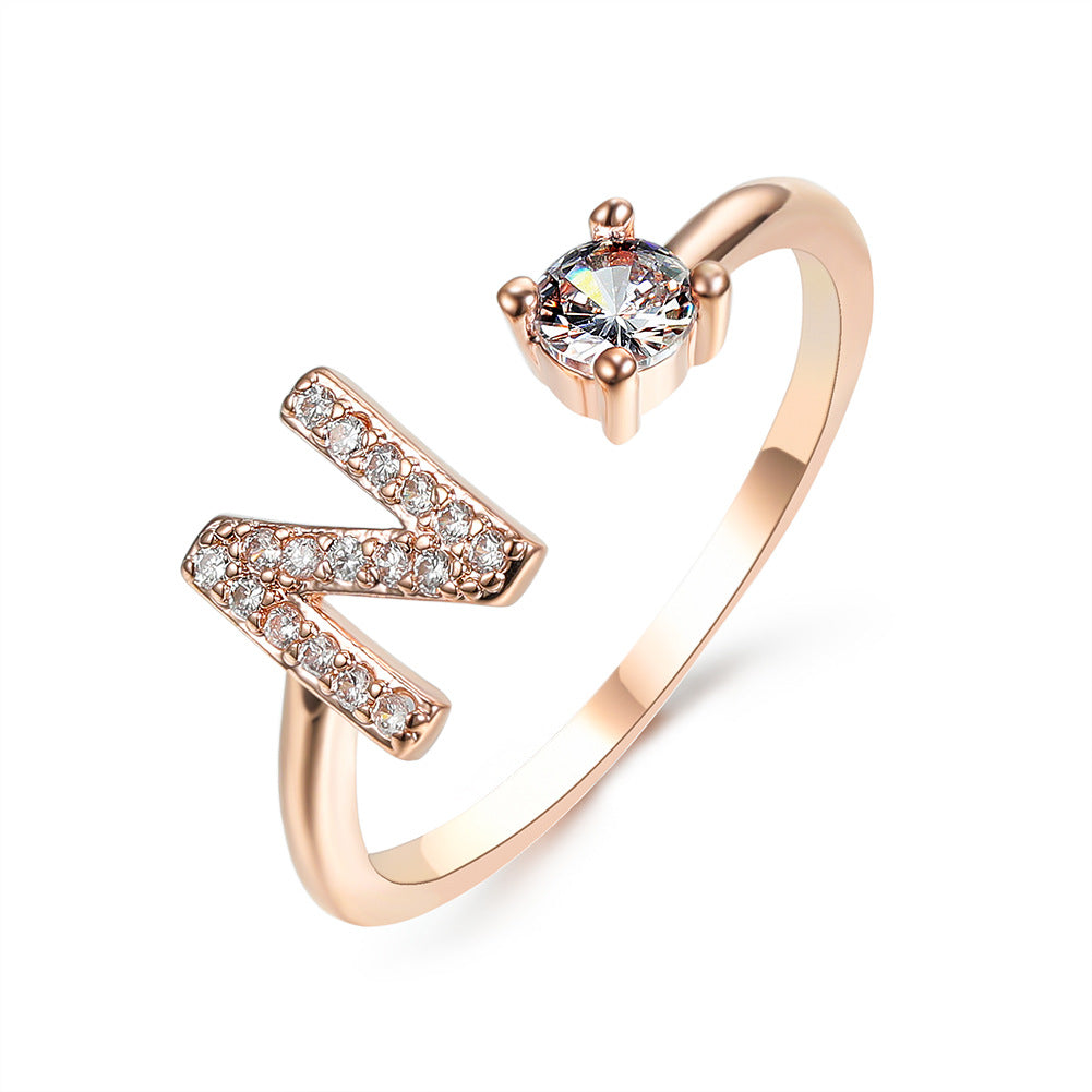 New Design Adjustable 26 Initial Letter Ring Fashion Jewelry For Women Simple Elegant Jewelry New Design Adjustable 26 Initial Letter Ring Fashion Jewelry For Women Simple Elegant Jewelry